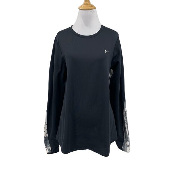 Under Armour Top Women XL Extra Large Fitted ColdGear Thumbholes Graphic Sleeve - Picture 1 of 14